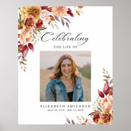 Póster Programa Funeral Otoño Foto Orden de Servicio