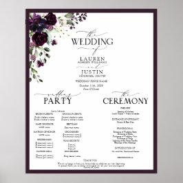 Póster Programa Plum Purple Mauve Floral Watercolor