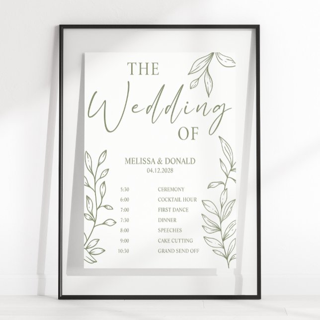 Póster Programa Sage Boho Flower Simple Wedding (Subido por el creador)