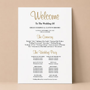 Póster Programa Sencillo de Ceremonia de Boda