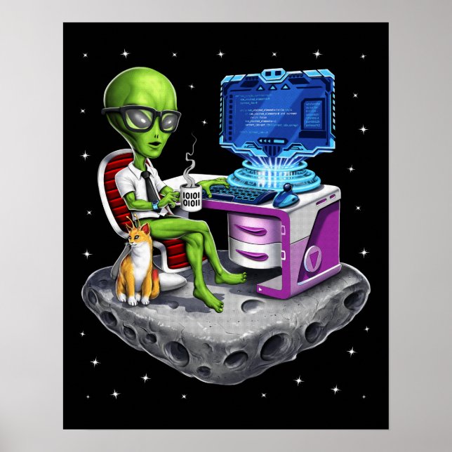 Póster Programador de Alien Espacial (Frente)