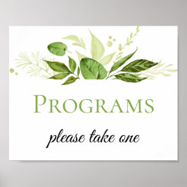 Póster Programas de Boda de Botanicals de Wildwoods
