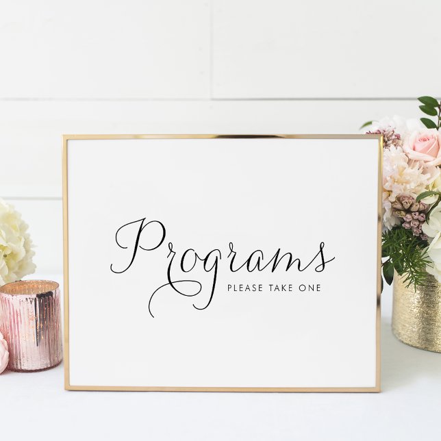 Póster Programas de boda de caligrafía dulce negra (Subido por el creador)