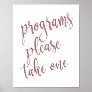 Póster Programas Por Favor Tome Uno Letrero de Brillo Dor