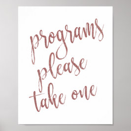 Póster Programas Por Favor Tome Uno Letrero de Purpurina