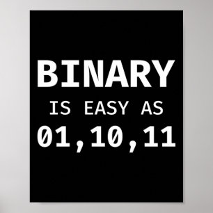 Póster Programmer Coding Binary Es Tan Fácil Como 01 10 1