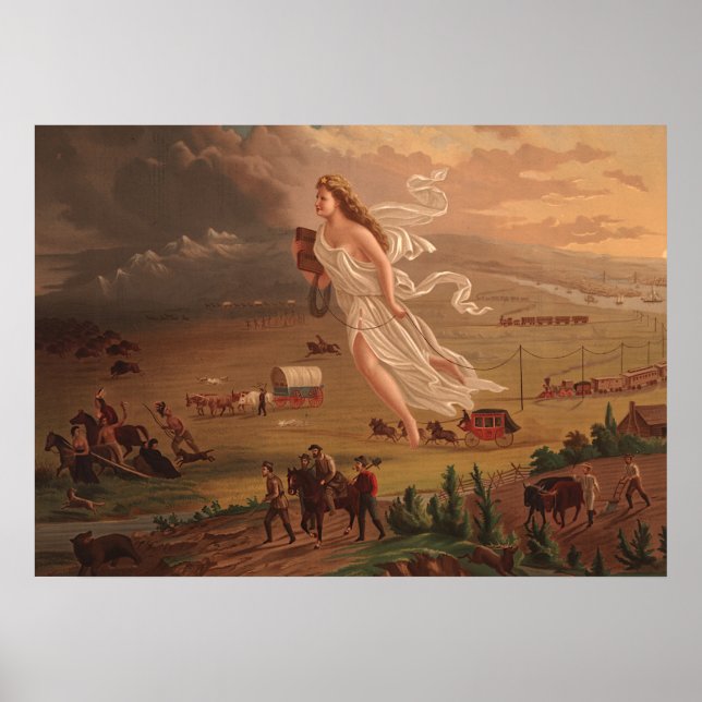 Póster Progreso americano, John Gast 1872 (Frente)