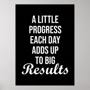 Póster Progreso cada día, agitación, motivación de gimnas