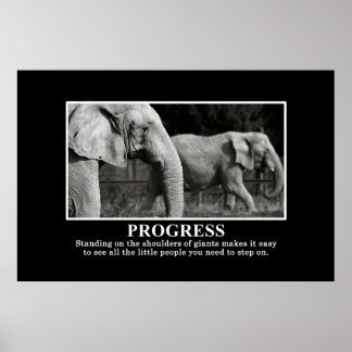 Póster Progreso de mantenerse en pie sobre los hombros de