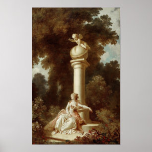 Póster Progreso del amor (Panel derecho) - Fragonard