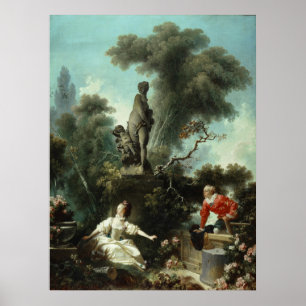 Póster Progreso del amor (Panel superior) - Fragonard