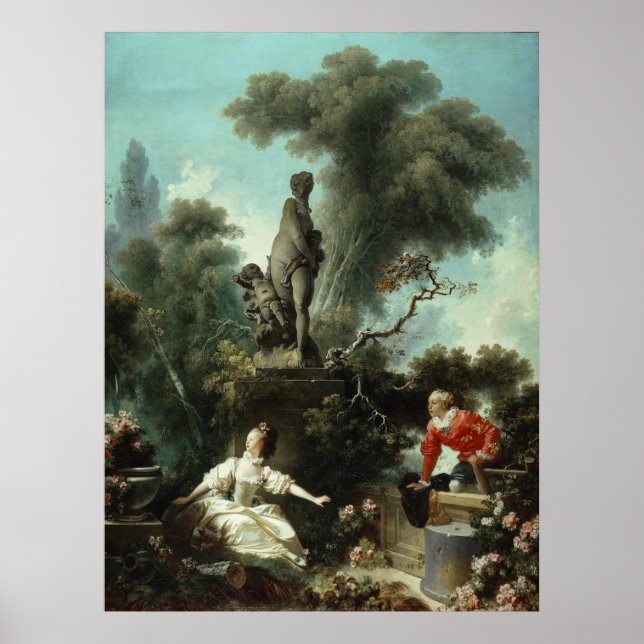 Póster Progreso del amor (Panel superior) - Fragonard (Frente)