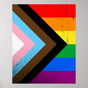 Póster Progreso del Orgullo Progresista LGBTQ+