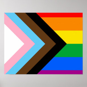 Póster Progreso del Orgullo Progresista LGBTQ+