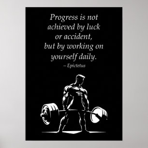 Póster Progreso diario - Gimnasio motivacional, Fitness d