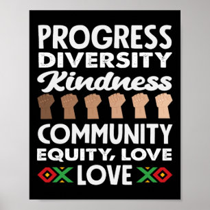 Póster Progreso Diversidad Amabilidad Amor Mes de la Hist