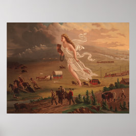 Póster Progreso estadounidense, John Gast 1872