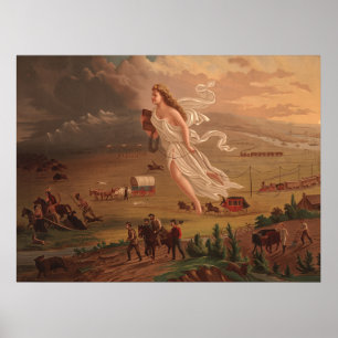 Póster Progreso estadounidense, John Gast 1872