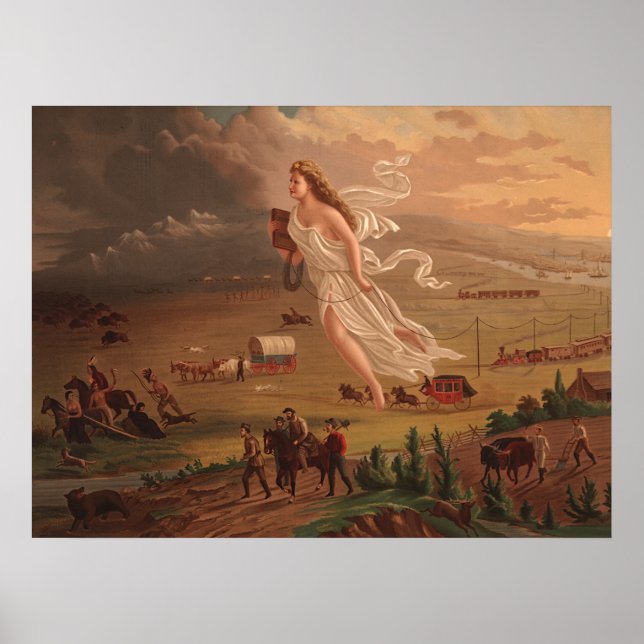 Póster Progreso estadounidense, John Gast 1872 (Frente)