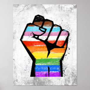 PÓSTER PROGRESO LGBTQ ORGULLOSO