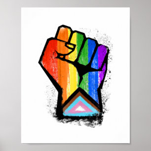 PÓSTER PROGRESO LGBTQ ORGULLOSO