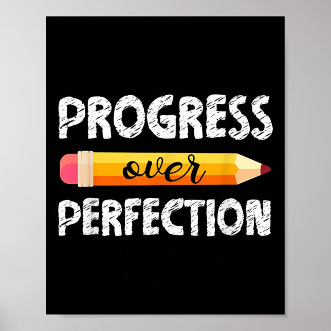 Póster Progreso Motivacional Estudiantil Sobre El Fondo D (Frente)