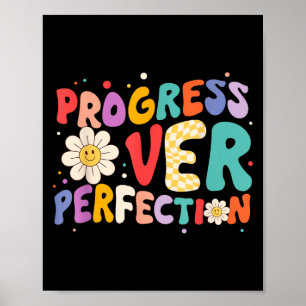 Póster Progreso motivacional sobre el profesor de perfecc