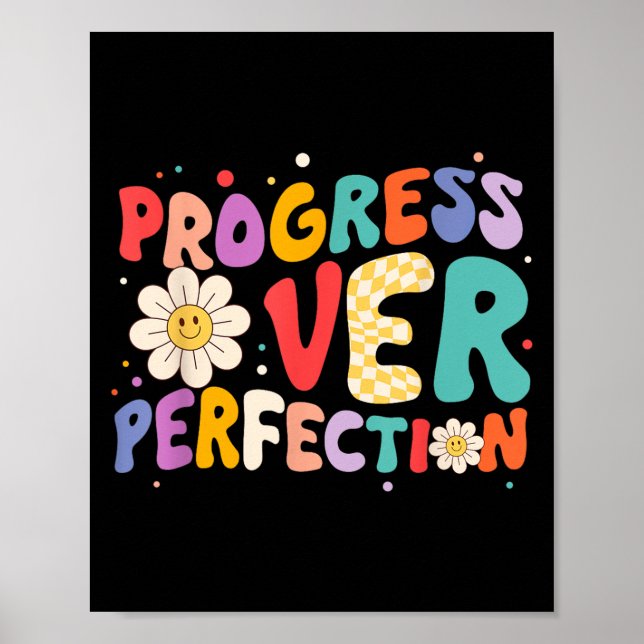 Póster Progreso motivacional sobre el profesor de perfecc (Frente)