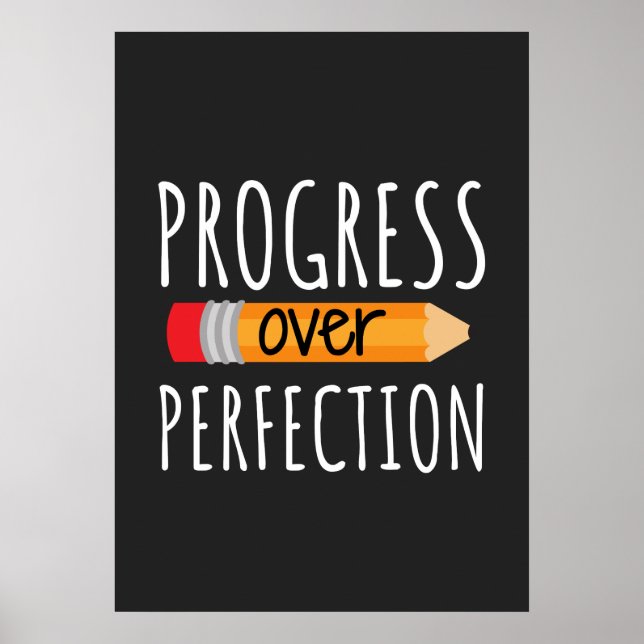 Póster Progreso Motivacional Sobre la Perfección (Frente)