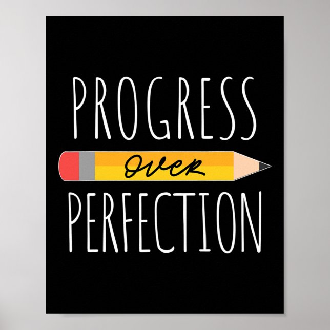 Póster Progreso motivacional sobre la perfección de vuelt (Frente)