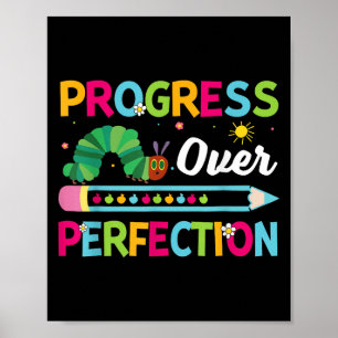 Póster Progreso Motivador Sobre Perfección De Vuelta A Sc