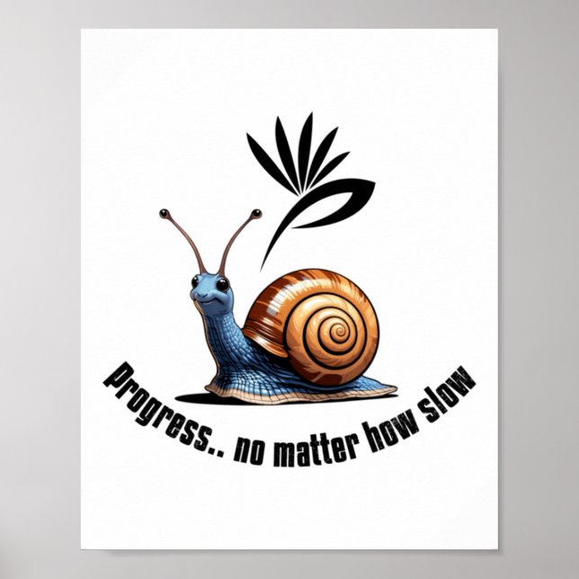 Póster Progreso..no Cómo de lento Pegatina (Frente)