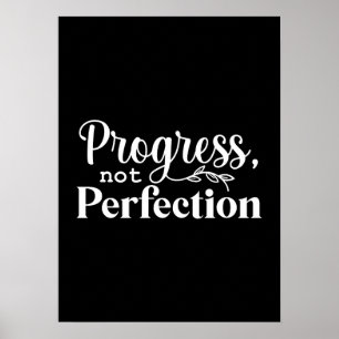 Póster Progreso, no perfección - Motivación del éxito