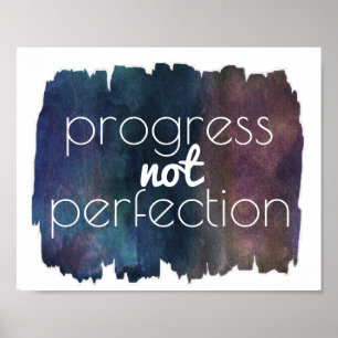 Póster progreso no perfección oferta motivación positiva