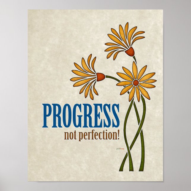Póster ¡Progreso, no perfección! (presupuesto de recupera (Frente)