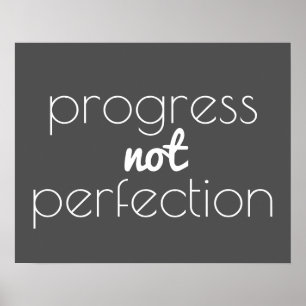 Póster progreso poster de cotización inspiradora no perfe
