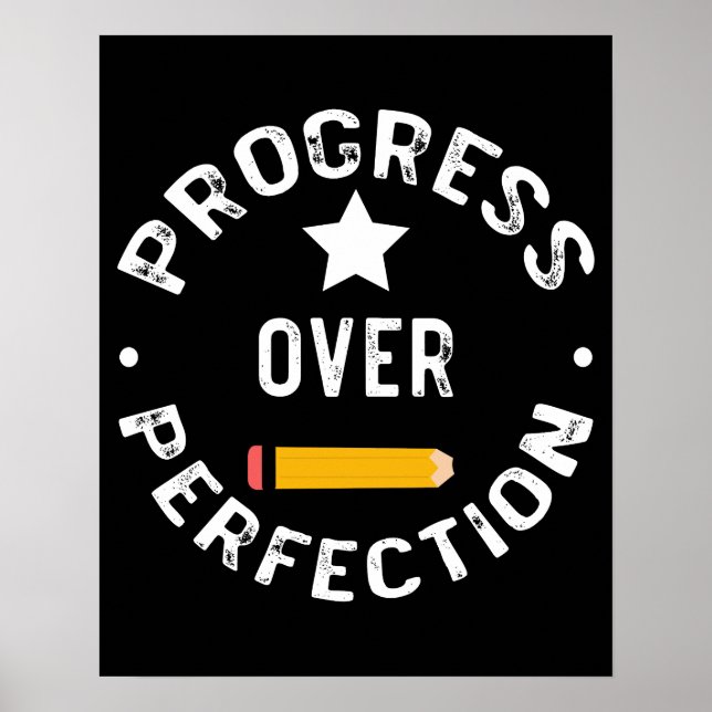 Póster Progreso Sobre La Perfección De Regreso A La Escue (Frente)