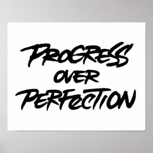 Póster Progreso Sobre Perfección