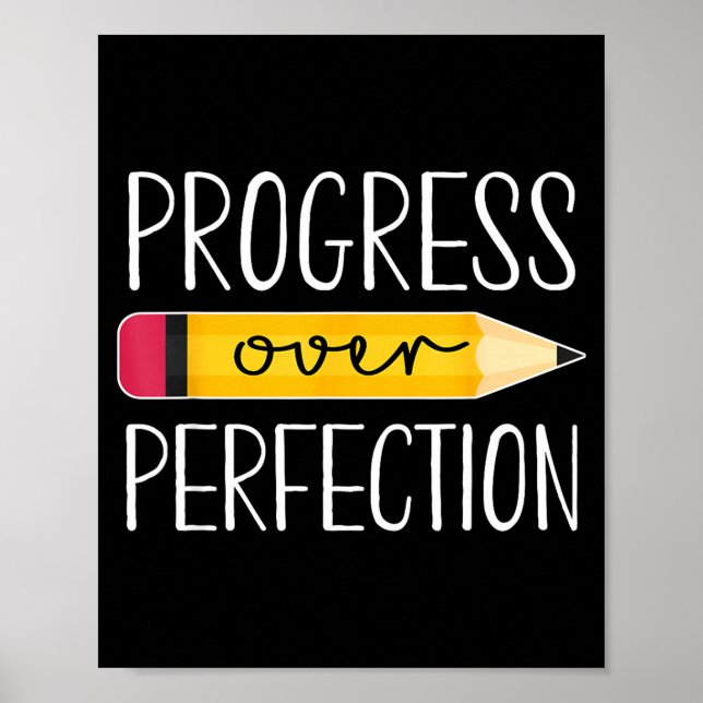 Póster Progreso sobre perfección motivacional de regreso  (Frente)