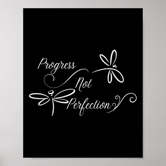 Póster Progress Not Perfection Motivational Design  (Frente)