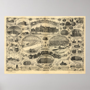 Póster Progress of St Louis - 1884 (Vogel) BigMapBlog.com