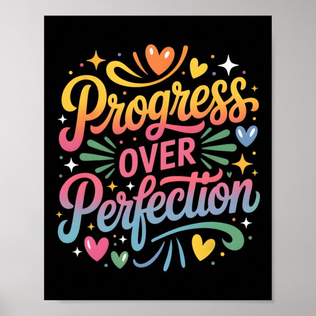 Póster Progress Over Perfection Back To School Teachers E (Frente)