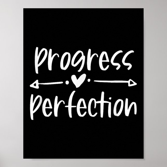 Póster Progress Over Perfection Motivational  (Frente)