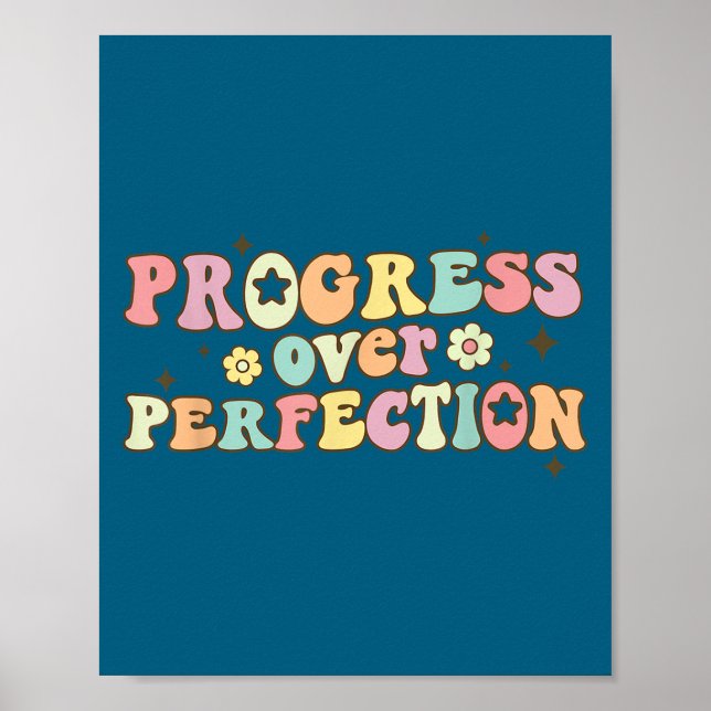 Póster Progress Over Perfection Motivational Back To Scho (Frente)