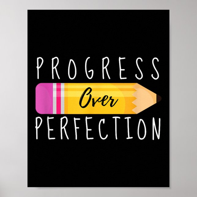 Póster Progress Over Perfection Motivational Back To Scho (Frente)