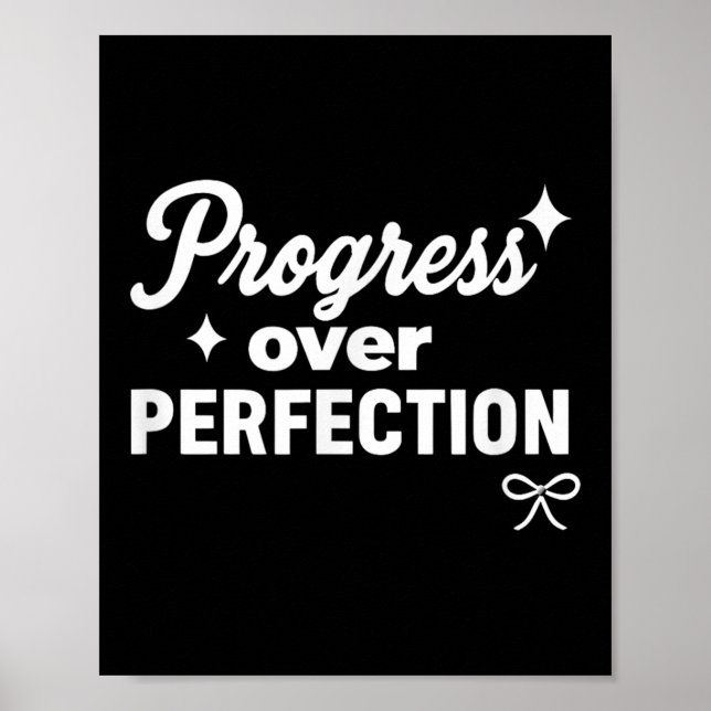 Póster Progress Over Perfection Motivational Christian Se (Frente)