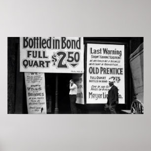 PÓSTER PROHIBICIÓN DE 1919 VENTA DE LA ÚLTIMA ADVERTENCIA