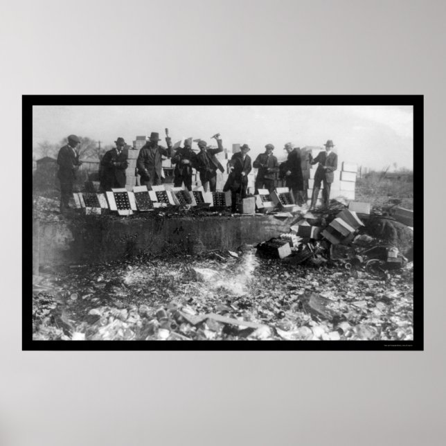 Póster Prohibición de cortar botellas de cerveza 1923 (Frente)