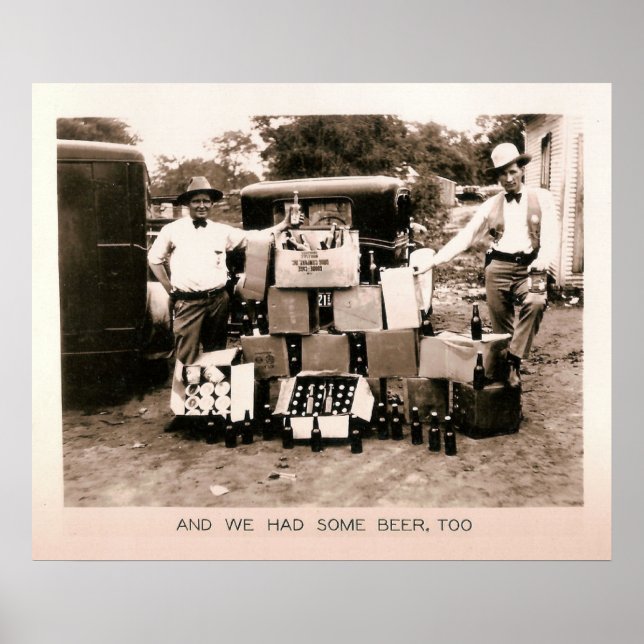 Póster Prohibición de la Beer Raid, Kilgore, TX 1931 (Frente)