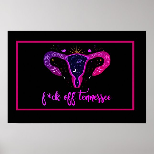 Póster Prohibición del aborto en Tennessee Protesta Celes (Frente)